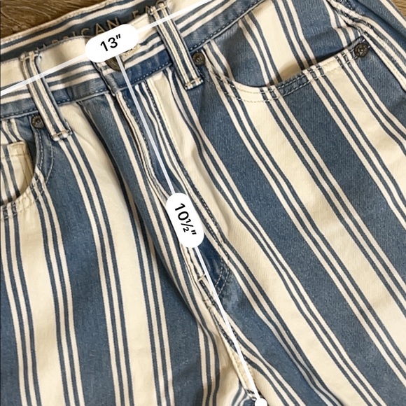 American Eagle striped blue white mom jeans - Picture 5 of 6